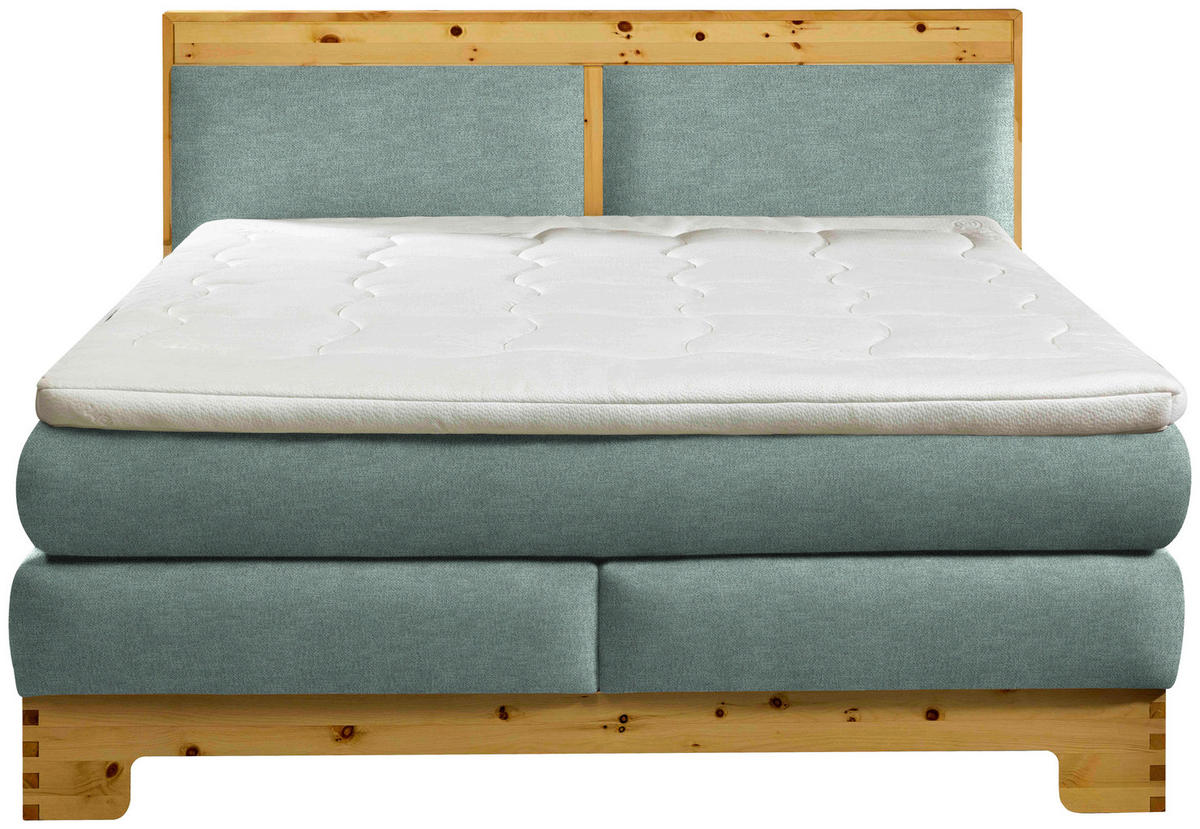 BOXSPRINGBETT 180/200 cm  in Mintgrün  - Mintgrün, Natur, Holz/Textil (180/200cm) - Linea Natura