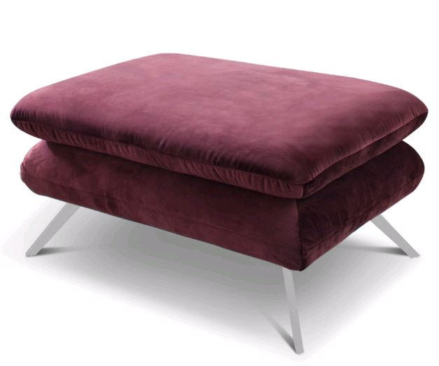 HOCKER Velours Lila  - Chromfarben/Lila, Design, Textil/Metall (90/45/60cm) - Pure Home Lifestyle