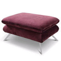 HOCKER Velours Lila  - Chromfarben/Lila, Design, Textil/Metall (90/45/60cm) - Pure Home Lifestyle
