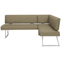 ECKBANK 208/160 cm  in Grün, Edelstahlfarben  - Edelstahlfarben/Grün, Design, Textil/Metall (208/160cm) - Dieter Knoll