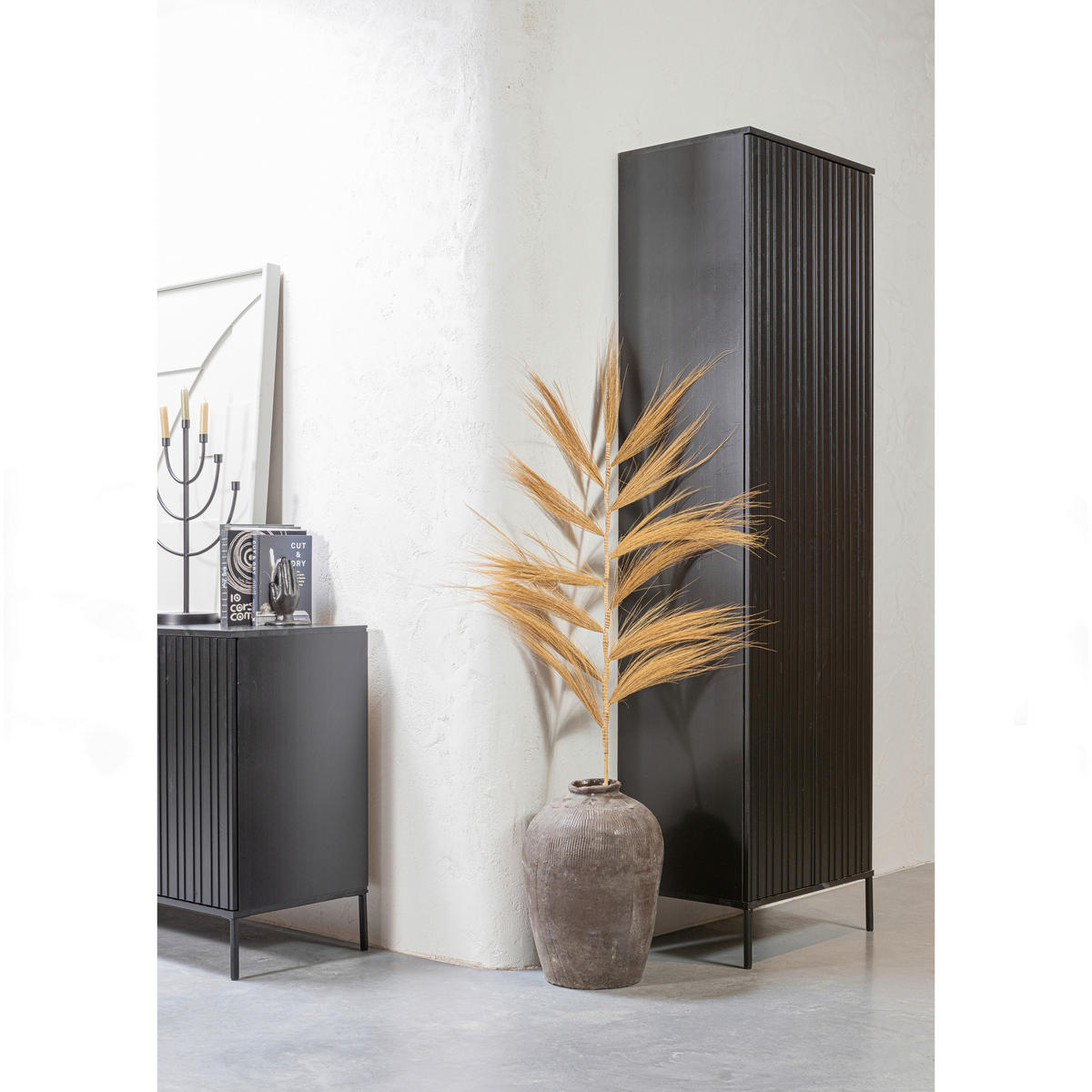 SIDEBOARD Gravure 200/85/44 cm  - Schwarz, Design, Holz/Metall (200/85/44cm) - Livetastic