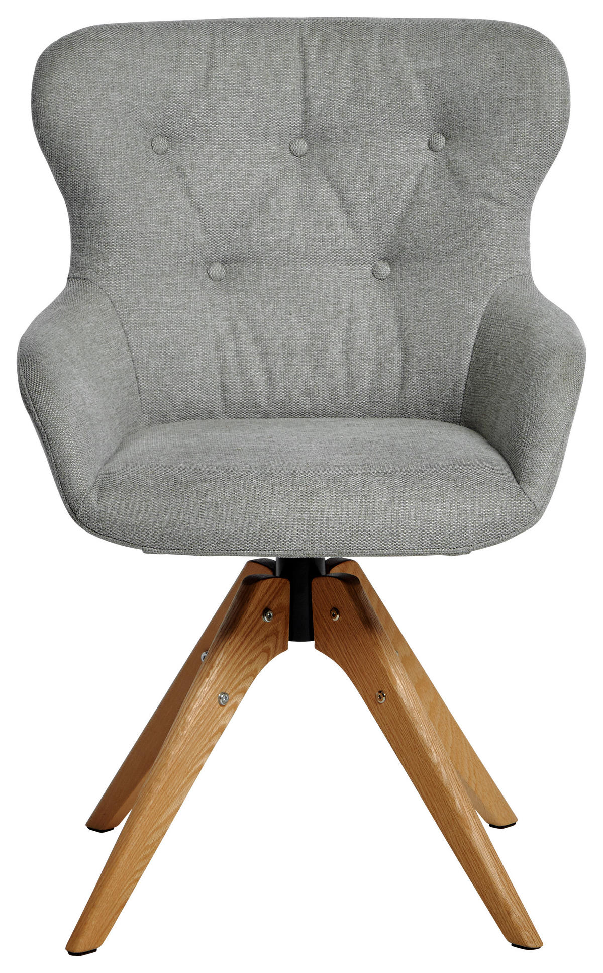 STUHL  in Webstoff  - Eichefarben/Hellgrau, Modern, Holz/Kunststoff (57/62/91cm) - Livetastic