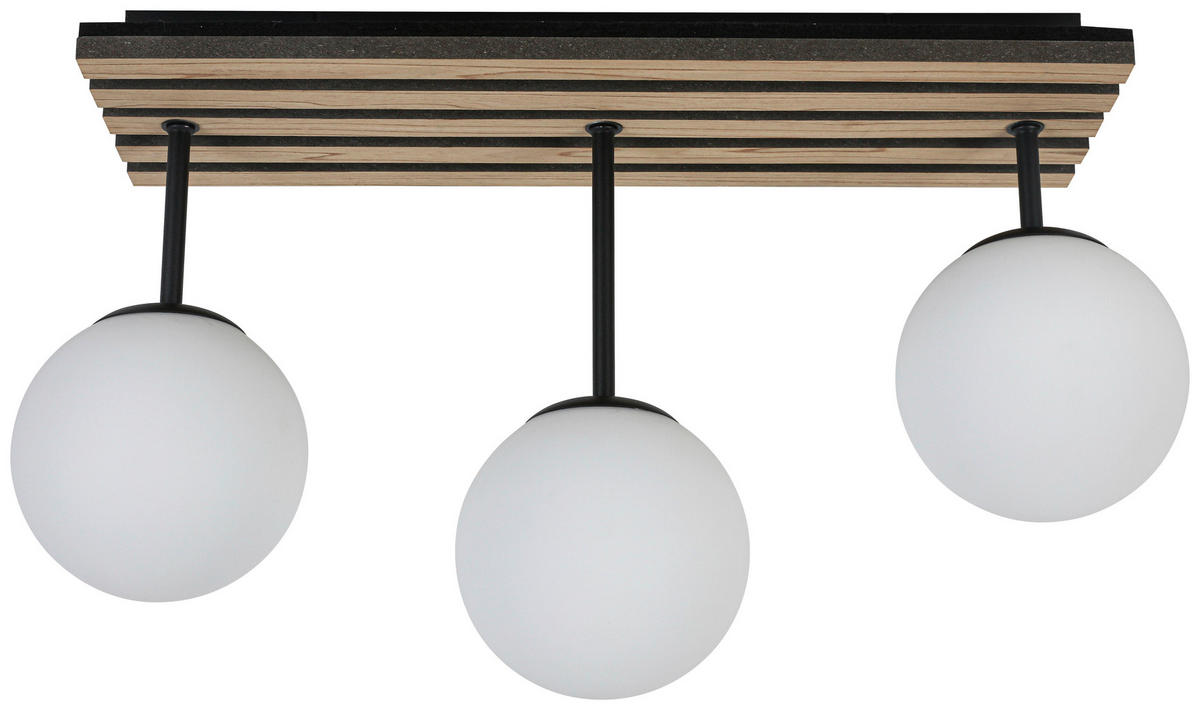 HÄNGELEUCHTE 60/18,5/35 cm   - Eichefarben/Schwarz, Trend, Glas/Holzwerkstoff (60/18,5/35cm) - Collet's Monde