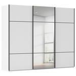 SCHWEBETÜRENSCHRANK 271/223/68 cm 3-türig Weiß  - Schwarz/Weiß, KONVENTIONELL, Glas/Holzwerkstoff (271/223/68cm) - Novel