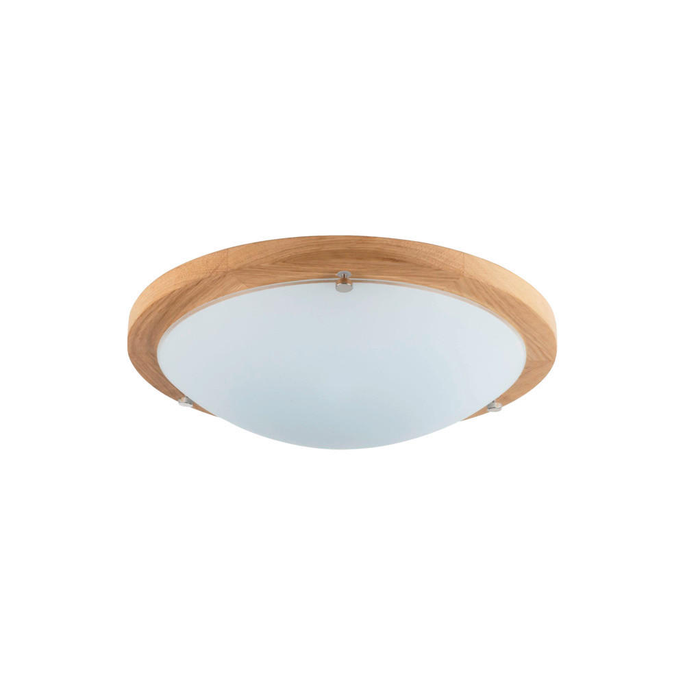 LED-DECKENLEUCHTE Frida 35/8 cm   - Eichefarben, Basics, Glas/Holz (35/8cm)