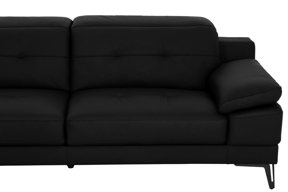 CloseUp von MID.YOU ECKSOFA Schwarz Echtleder.