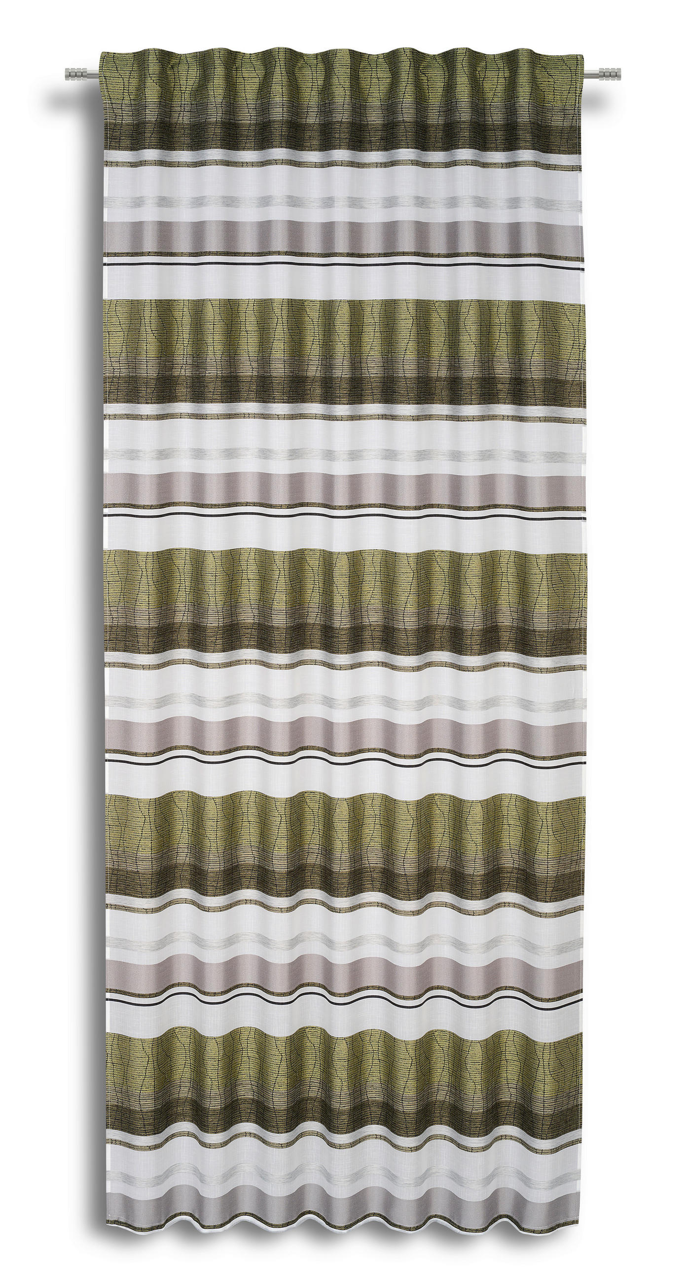 Vorhang Mit Band Laurina 140x245 Cm Grau/grün