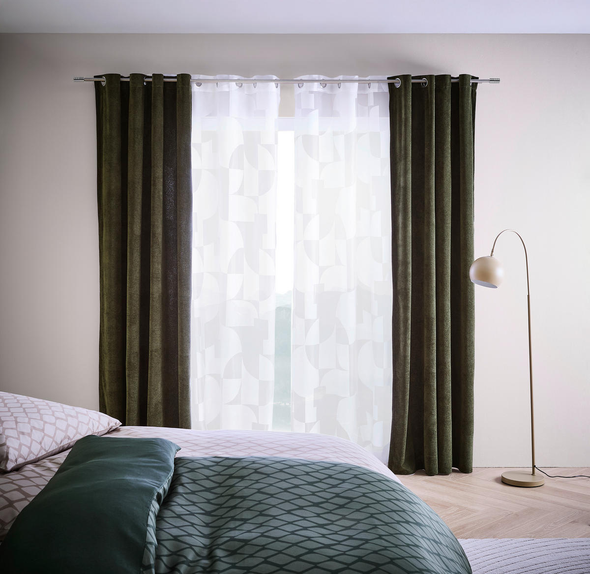 ÖSENSCHAL ANEKA 140/245 cm   - Dunkelgrün, Basics, Textil (140/245cm) - Esposa