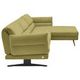 ECKSOFA  in Flachgewebe Hellgrün  279-327/176-217 cm  - Schwarz/Hellgrün, Design, Textil/Metall (279-327/176-217cm) - Dieter Knoll