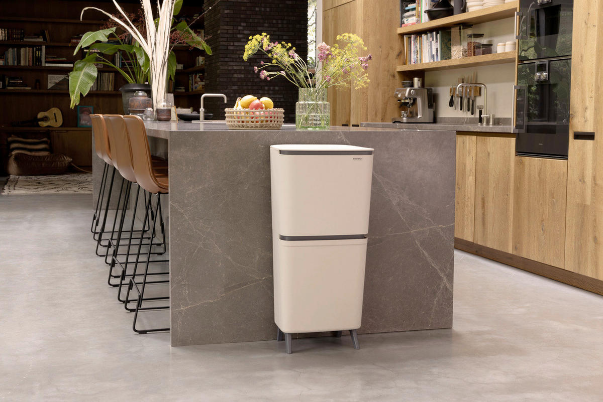 ODPADKOVÝ KOŠ  20+25 l - béžová, Basics, plast (28/88,3/41,9cm) - Brabantia