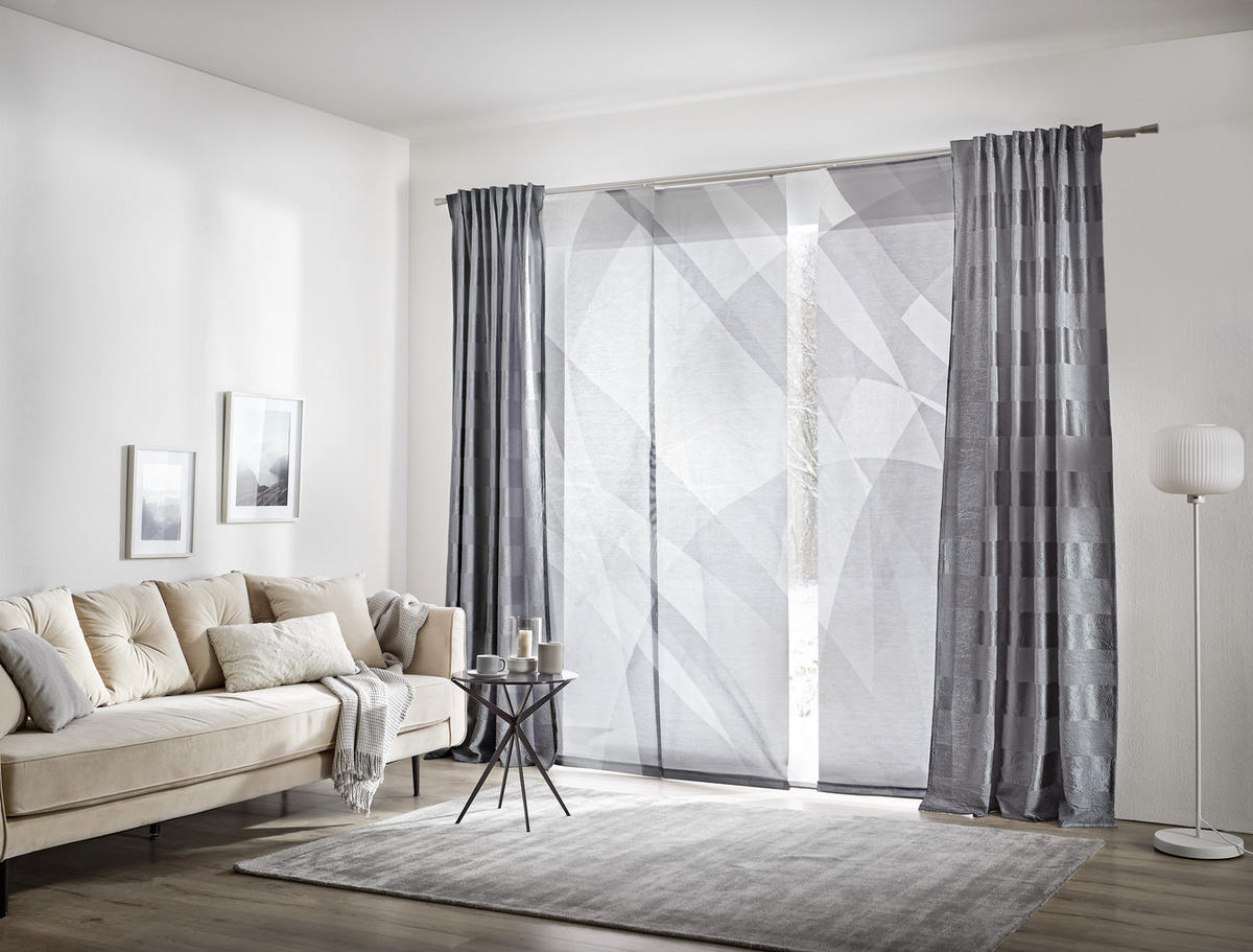 PANELGARDIN  - silver/antracit, Design, textil (60/245cm) - Novel