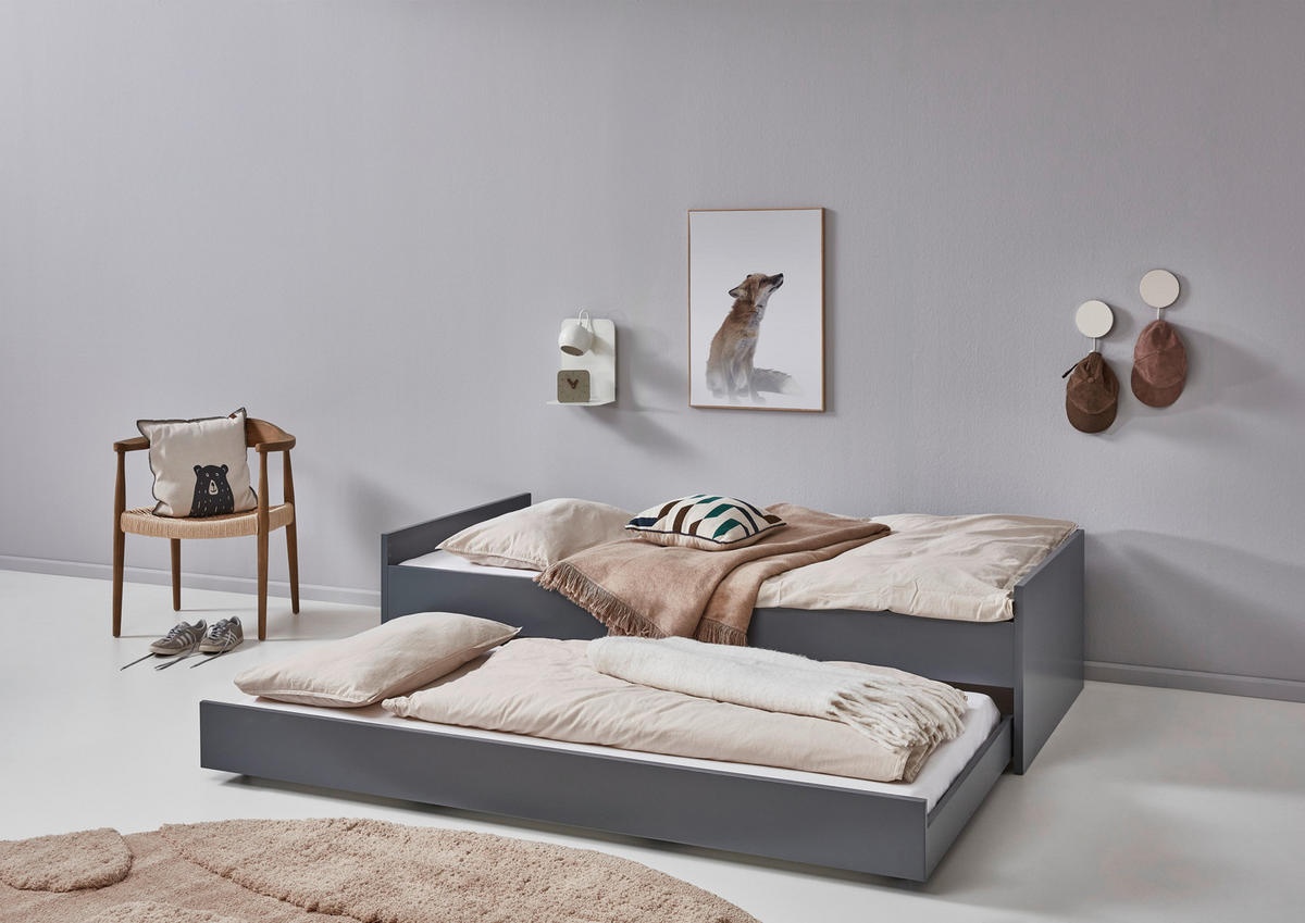 BETTKASTEN Anthrazit  - Anthrazit, LIFESTYLE, Holzwerkstoff/Kunststoff (94/20/199cm) - Stylife