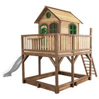 SPIELTURM 377/291/255 cm  - Braun/Weiß, KONVENTIONELL, Holz (377/291/255cm) - Ambia Garden