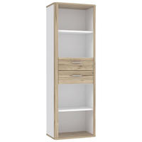 REGAL bijela, boje hrasta  drvni materijal  - bijela/srebrne boje, Moderno, drvni materijal/plastika (65,5/198,3/41,3cm) - Hom`in