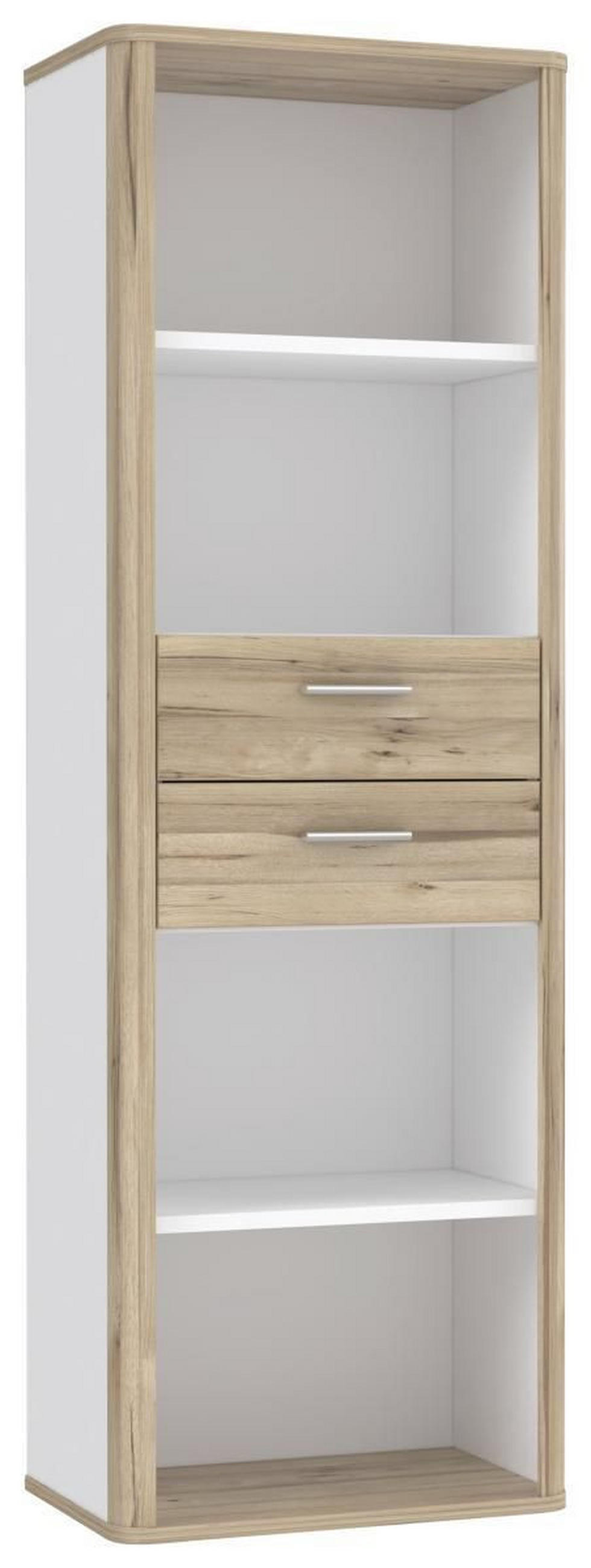 REGAL bijela, boje hrasta  drvni materijal  - bijela/srebrne boje, Moderno, drvni materijal/plastika (65,5/198,3/41,3cm) - Hom`in