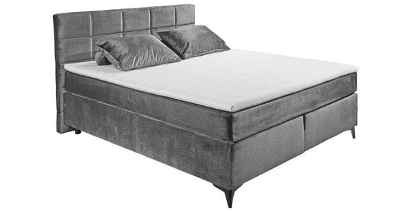 BOXSPRINGBETT 180/200 cm  in Grau  - Schwarz/Grau, Design, Holzwerkstoff/Kunststoff (180/200cm) - Xora