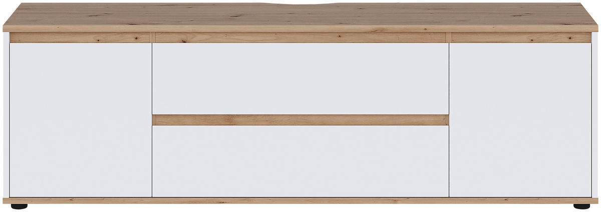 LOWBOARD  160/50/42 cm 2 Schublade(n) stehend  - Schwarz/Weiß, MODERN, Holzwerkstoff/Kunststoff (160/50/42cm) - Carryhome