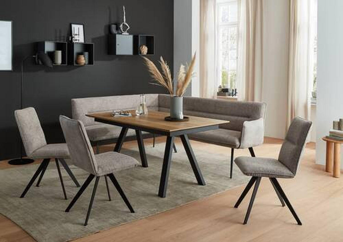 ESSTISCH in Metall, Holzwerkstoff 140/90/75 cm  - Eichefarben/Anthrazit, Design, Holzwerkstoff/Metall (140/90/75cm) - Venjakob