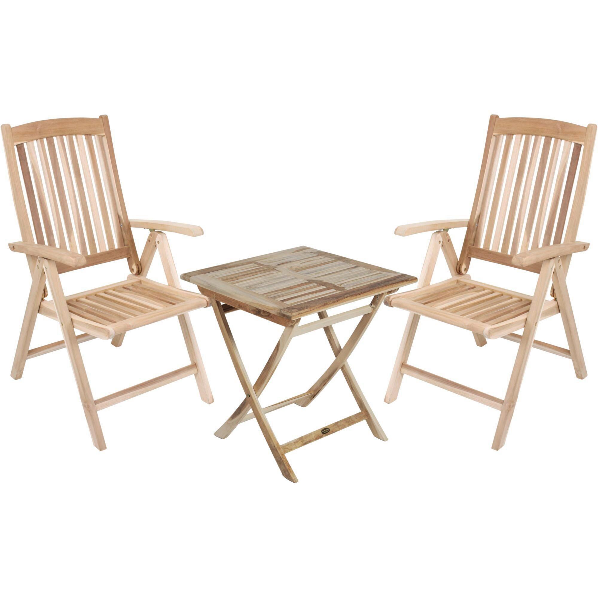 GARTENSET 3-teilig TeakholzHartholz 3-teilig  - Teakfarben, Basics, Holz (70/59/105cm) - Gardenson