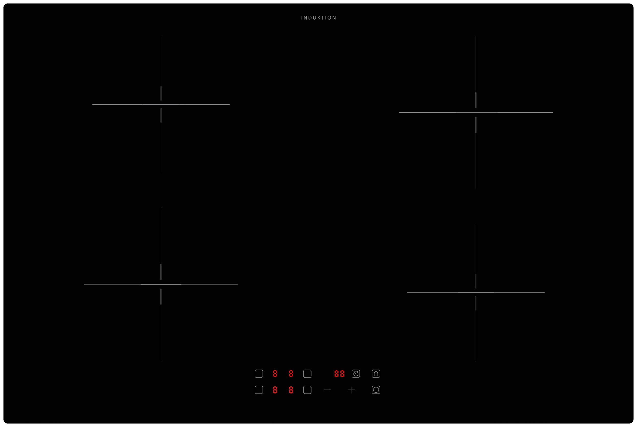 INDUKTIONSKOCHFELD KFI980  - Schwarz, Basics, Glas (78/5,5/52cm) - Oranier