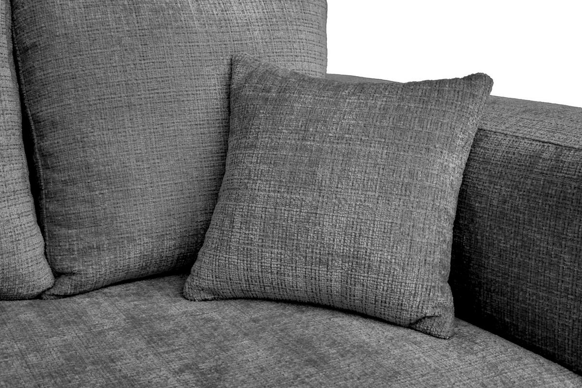 ECKSOFA Dunkelgrau Chenille Zierkissen, Rückenkissen, Rücken echt  - Dunkelgrau/Schwarz, MODERN, Kunststoff/Textil (188/276cm) - Milino