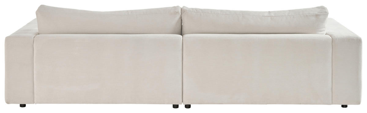 MEGASOFA in Feincord Weiss  - Weiss/Schwarz, Design, Kunststoff/Textil (290/86/127cm) - Pure Home Lifestyle