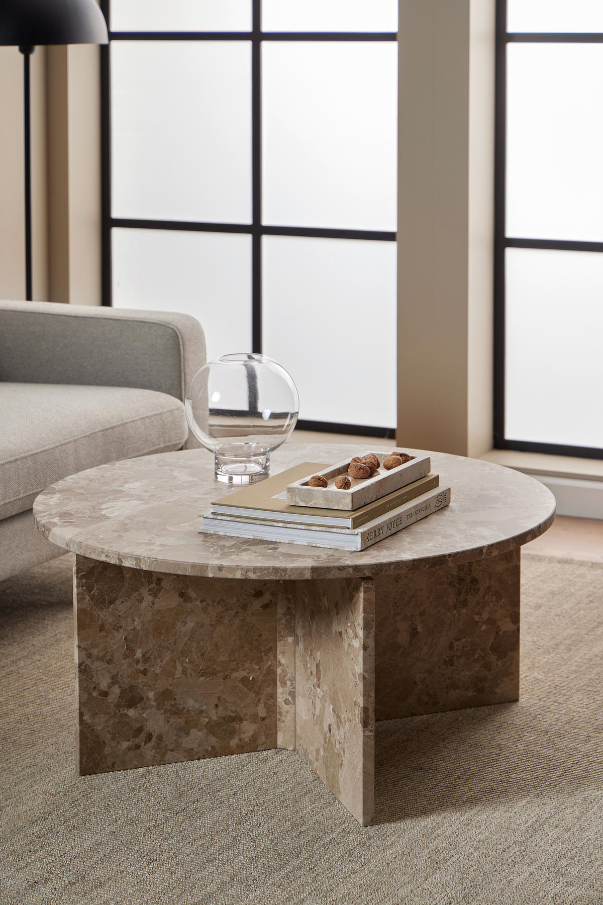 COUCHTISCH in Stein 90/90/42 cm  - Braun, Design, Stein (90/90/42cm) - MID.YOU