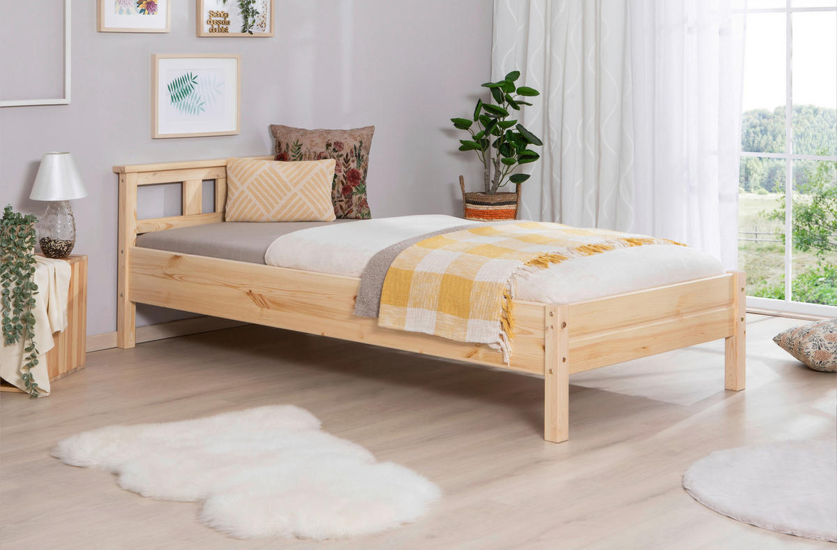 BETT 90/200 cm  in Kieferfarben  - Kieferfarben, KONVENTIONELL, Holz (90/200cm) - MID.YOU