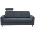3-SITZER-SOFA in Flachgewebe Blau  - Chromfarben/Blau, Design, Textil/Metall (195/83/85cm) - Xora