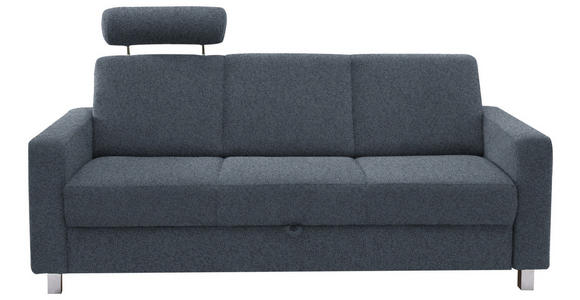3-SITZER-SOFA in Flachgewebe Blau  - Chromfarben/Blau, Design, Textil/Metall (195/83/85cm) - Xora