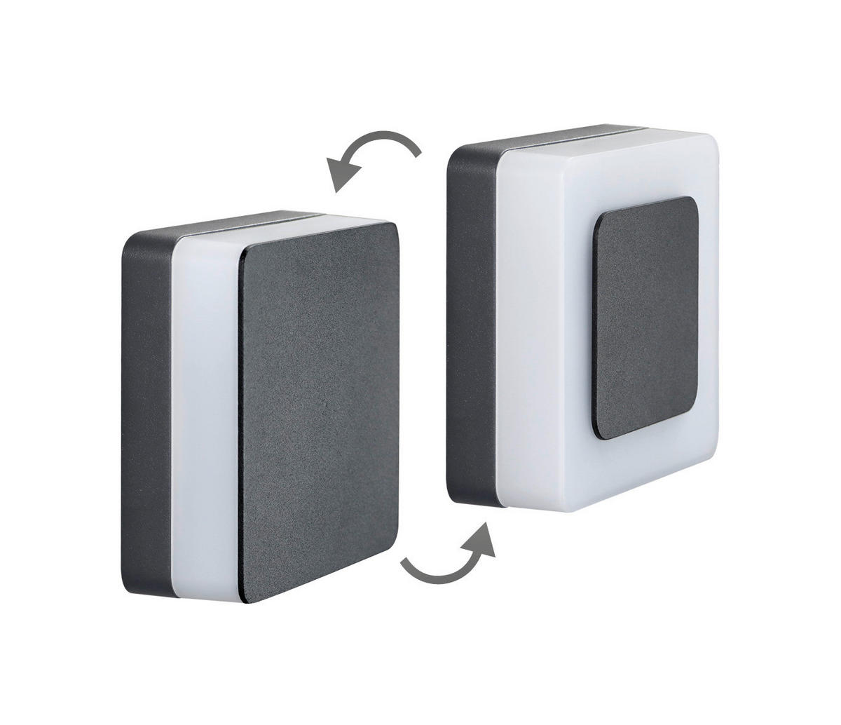 AUßENWANDLEUCHTE CASTOR 13,5/13,5/4,8 cm   - Schwarz, Design, Metall (13,5/13,5/4,8cm)