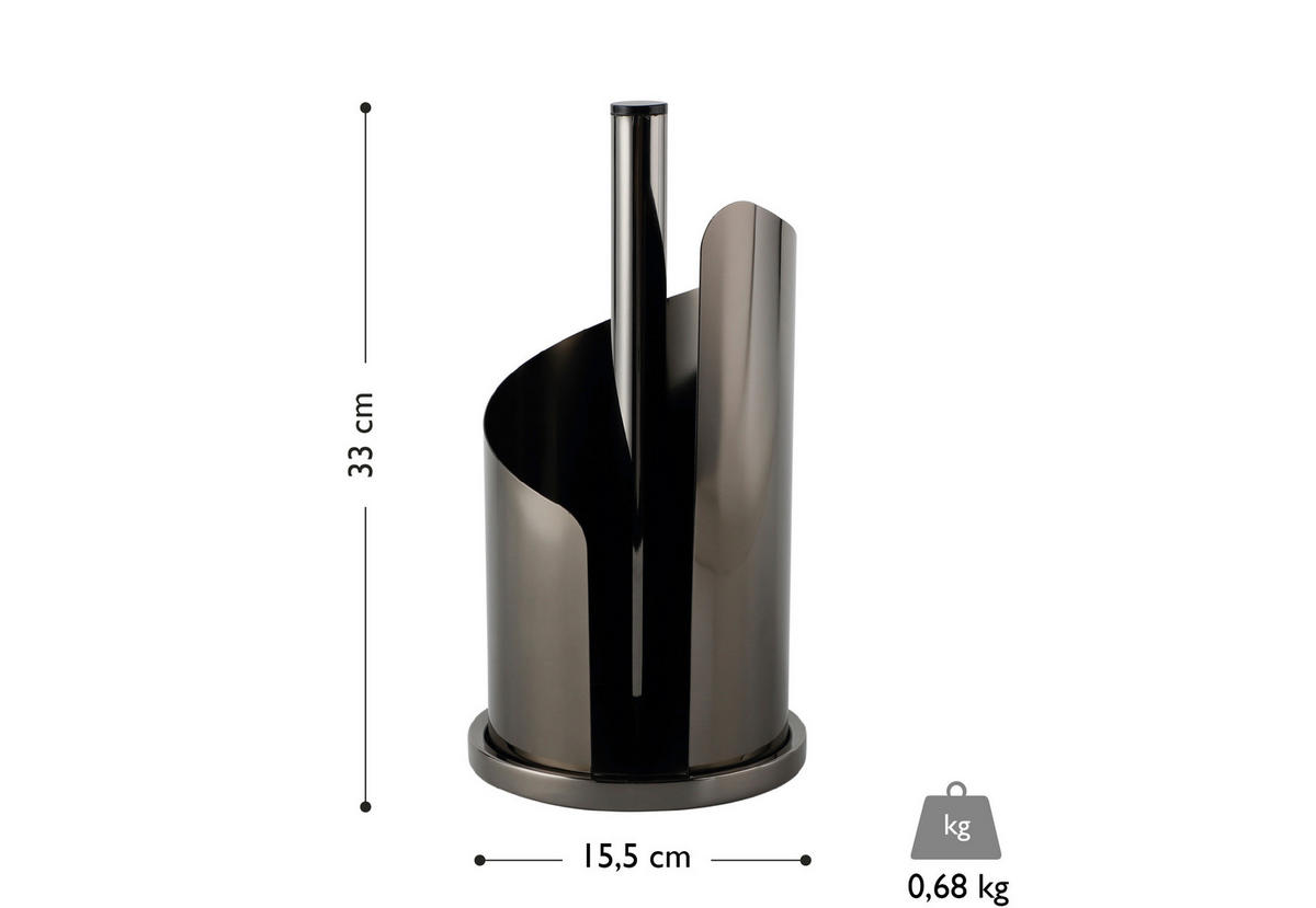 DRŽIAK NA KUCHYNSKÉ UTIERKY - čierna, Basics, kov (15,5/33cm) - Echtwerk