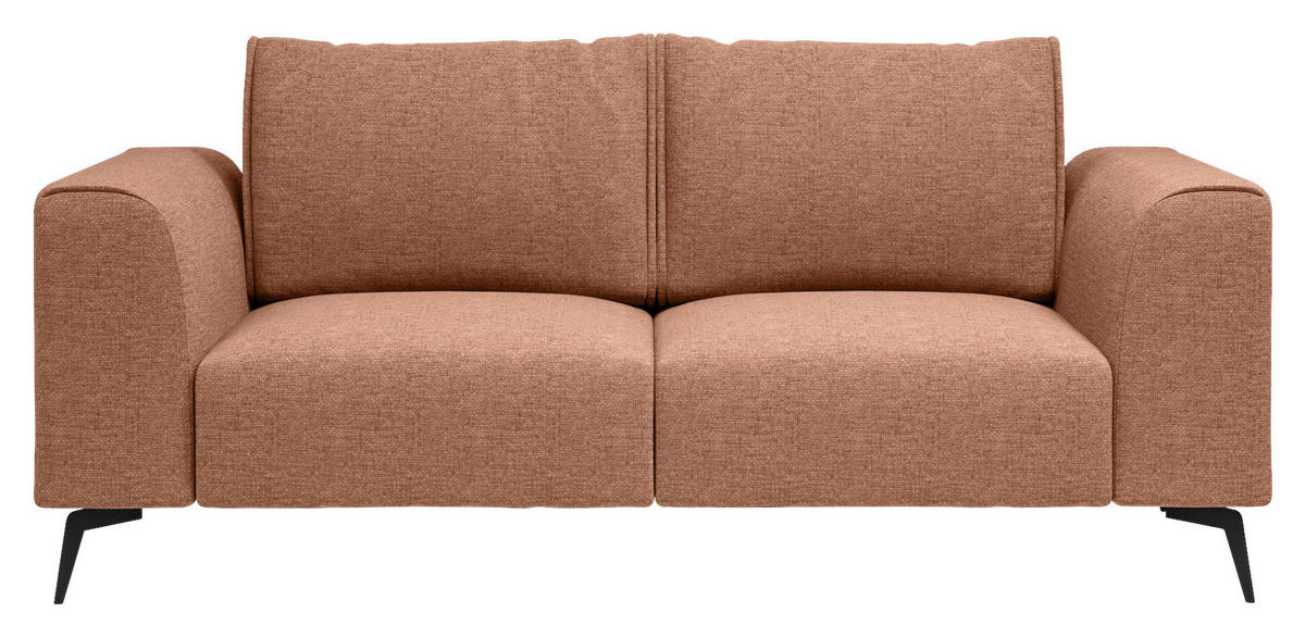 2-SITZER-SOFA beflockt Orange  - Schwarz/Orange, Design, Holz/Textil (186/88/90cm) - MID.YOU
