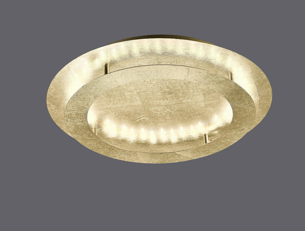 PLAFONIERĂ CU LED - auriu, Design, metal (50/50/8cm)