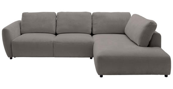 ECKSOFA  in Chenille Grau  307/224 cm  - Schwarz/Grau, KONVENTIONELL, Kunststoff/Textil (307/224cm) - Hom`in
