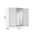 SCHWEBETÜRENSCHRANK  in Weiß  - Alufarben/Weiß, KONVENTIONELL, Glas/Holzwerkstoff (271/223/68cm) - Novel