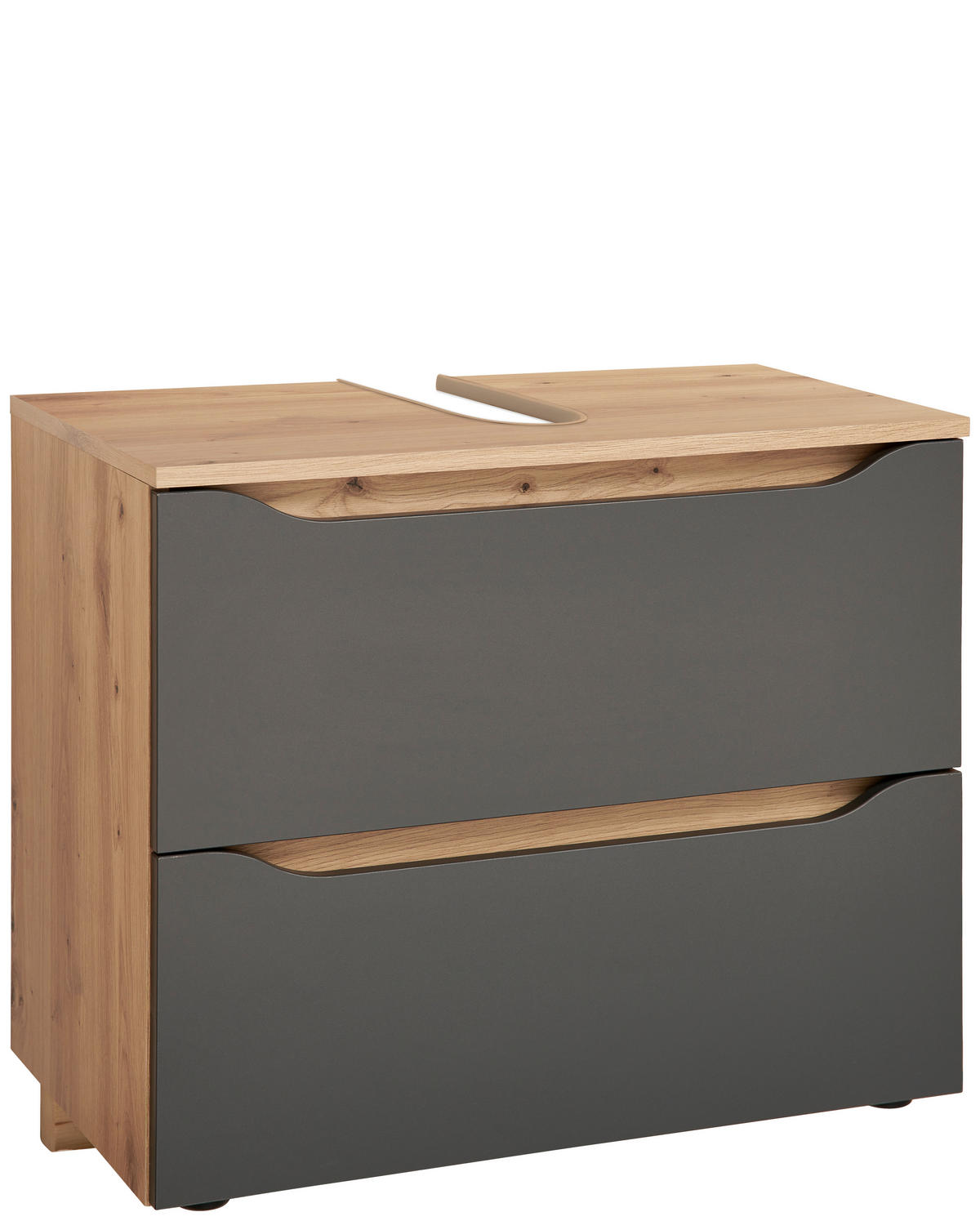 WASCHBECKENUNTERSCHRANK 70/60/40 cm  - Eichefarben/Anthrazit, MODERN, Holzwerkstoff/Kunststoff (70/60/40cm) - MID.YOU