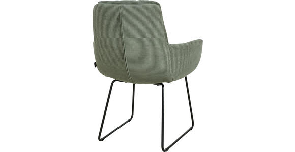ARMLEHNSTUHL  Stoffauswahl, Typenauswahl, Gestellauswahl Cord  - Schwarz/Olivgrün, Design, Textil/Metall (63/90/69cm) - Johann Jakob