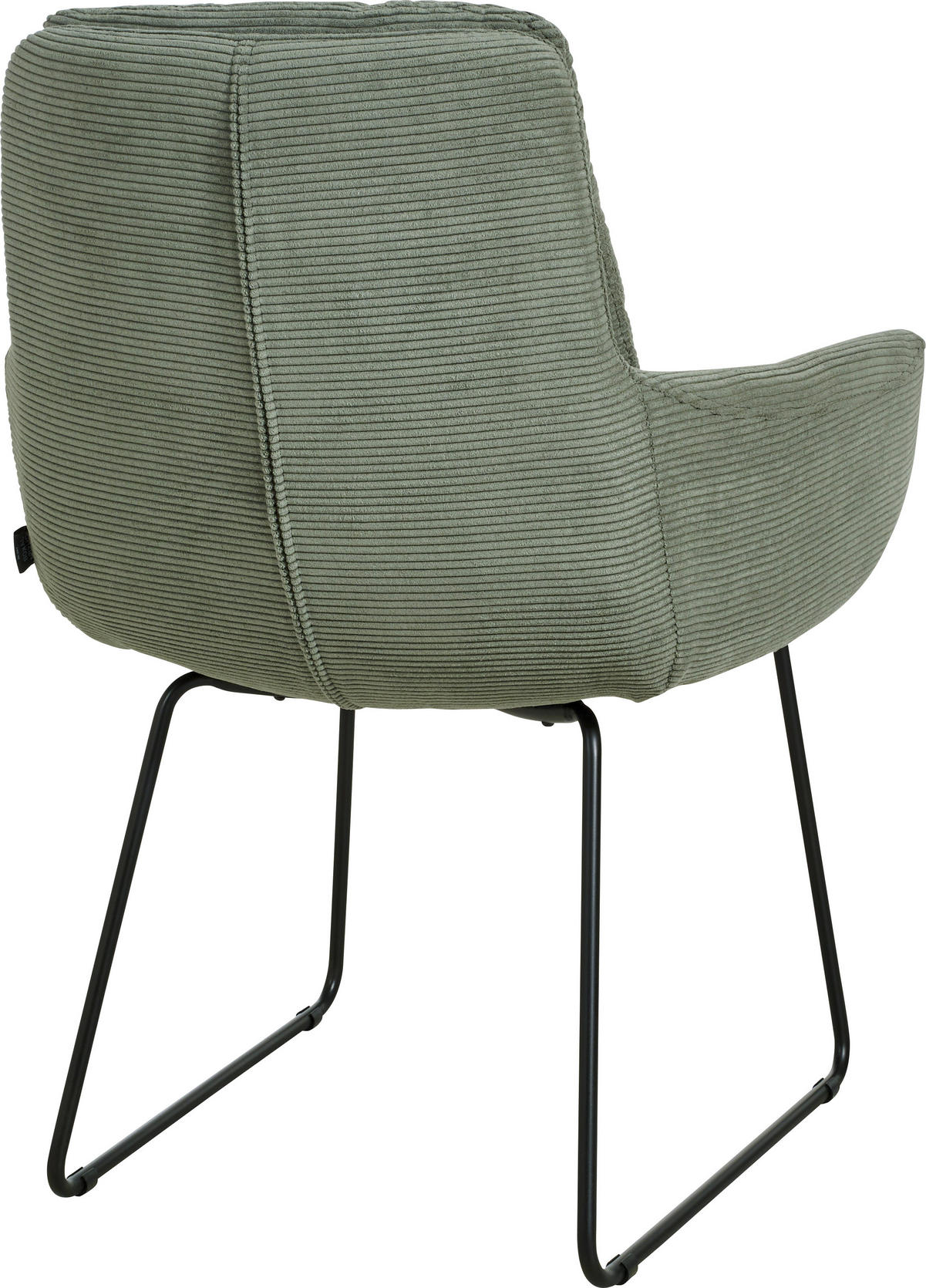 ARMLEHNSTUHL  in Cord  - Schwarz/Olivgrün, Design, Textil/Metall (63/90/69cm) - Johann Jakob