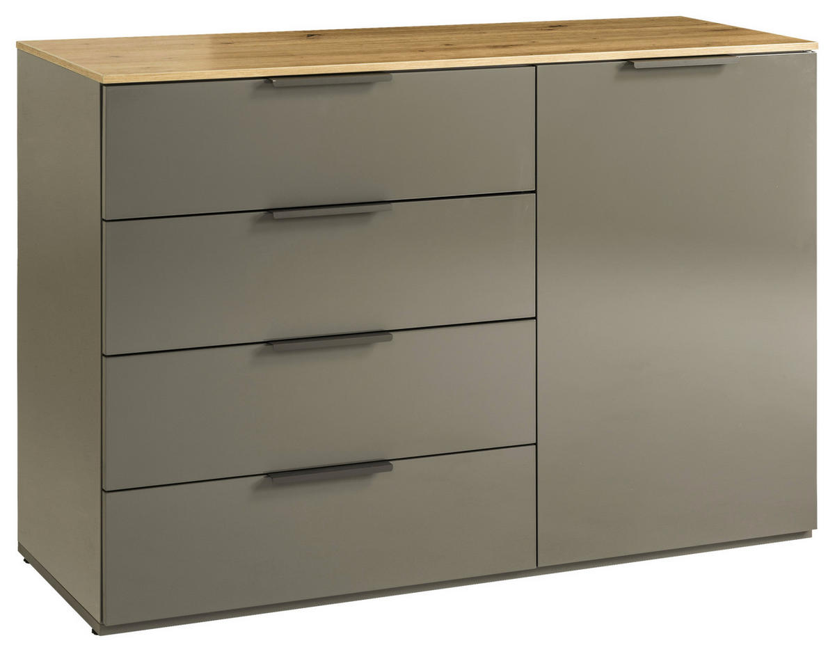 KOMMODE Galaverna  in 119,5/80,5/44,4 cm  - Grau Hochglanz/Anthrazit, Design, Holzwerkstoff (119,5/80,5/44,4cm) - Carryhome