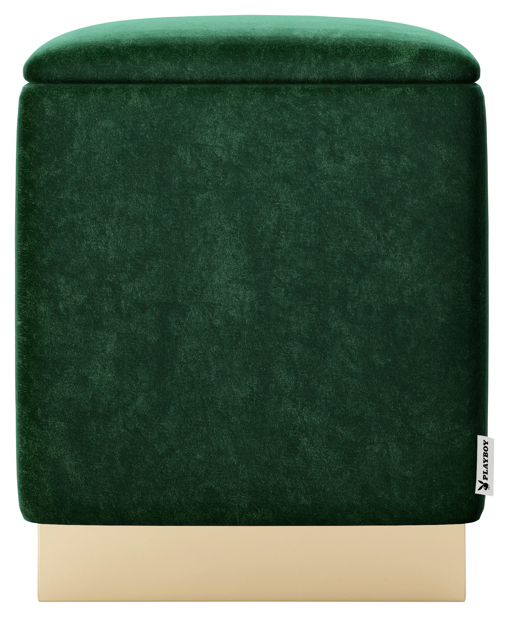 HOCKER in Textil Grün  - Goldfarben/Grün, LIFESTYLE, Textil (34/44/37cm) - Playboy