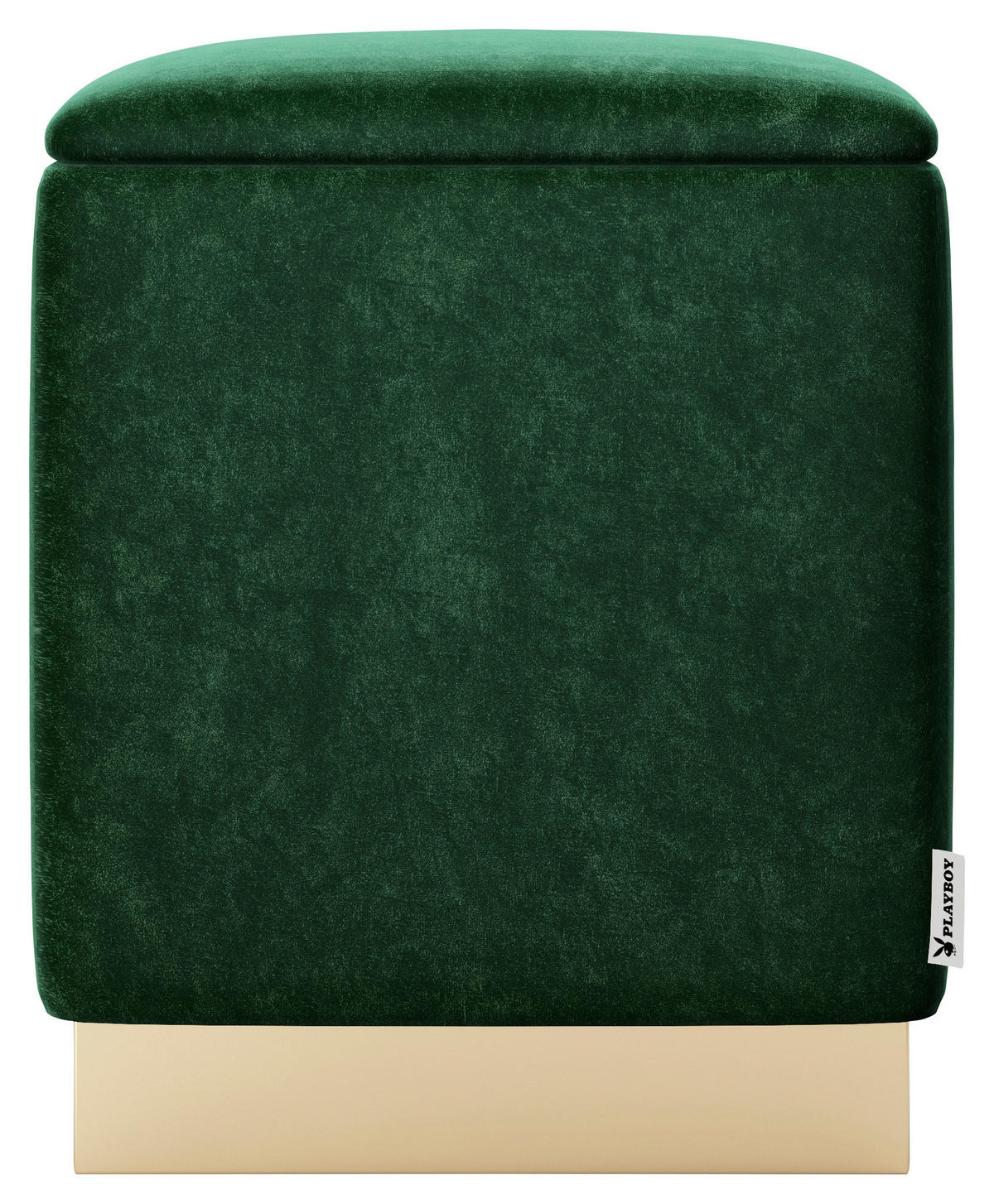 HOCKER in Textil Grün  - Goldfarben/Grün, LIFESTYLE, Textil (34/44/37cm) - Playboy