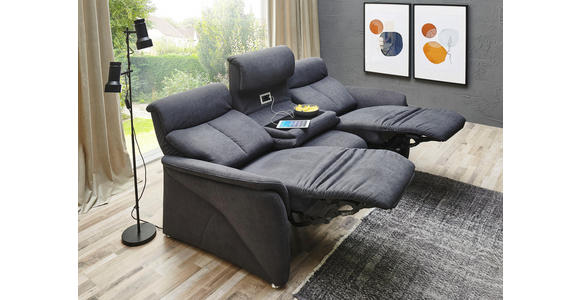 TRAPEZSOFA in Textil Dunkelgrau - Dunkelgrau/Alufarben, KONVENTIONELL, Textil (217/108/106cm) - Cantus