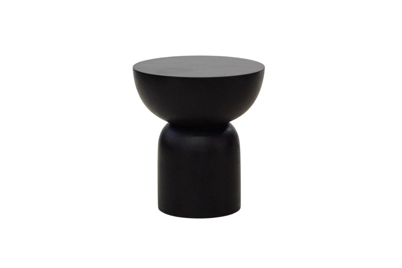 BEISTELLTISCH Mangoholz vollmassiv Schwarz rund  - Schwarz, KONVENTIONELL, Holz (45/45/45cm) - Livetastic