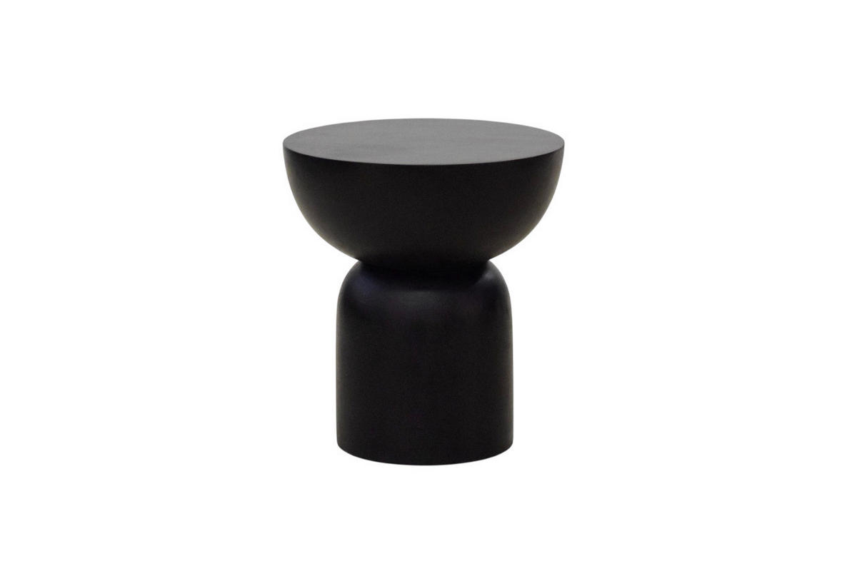 BEISTELLTISCH Mangoholz vollmassiv Schwarz rund  - Schwarz, KONVENTIONELL, Holz (45/45/45cm) - Livetastic