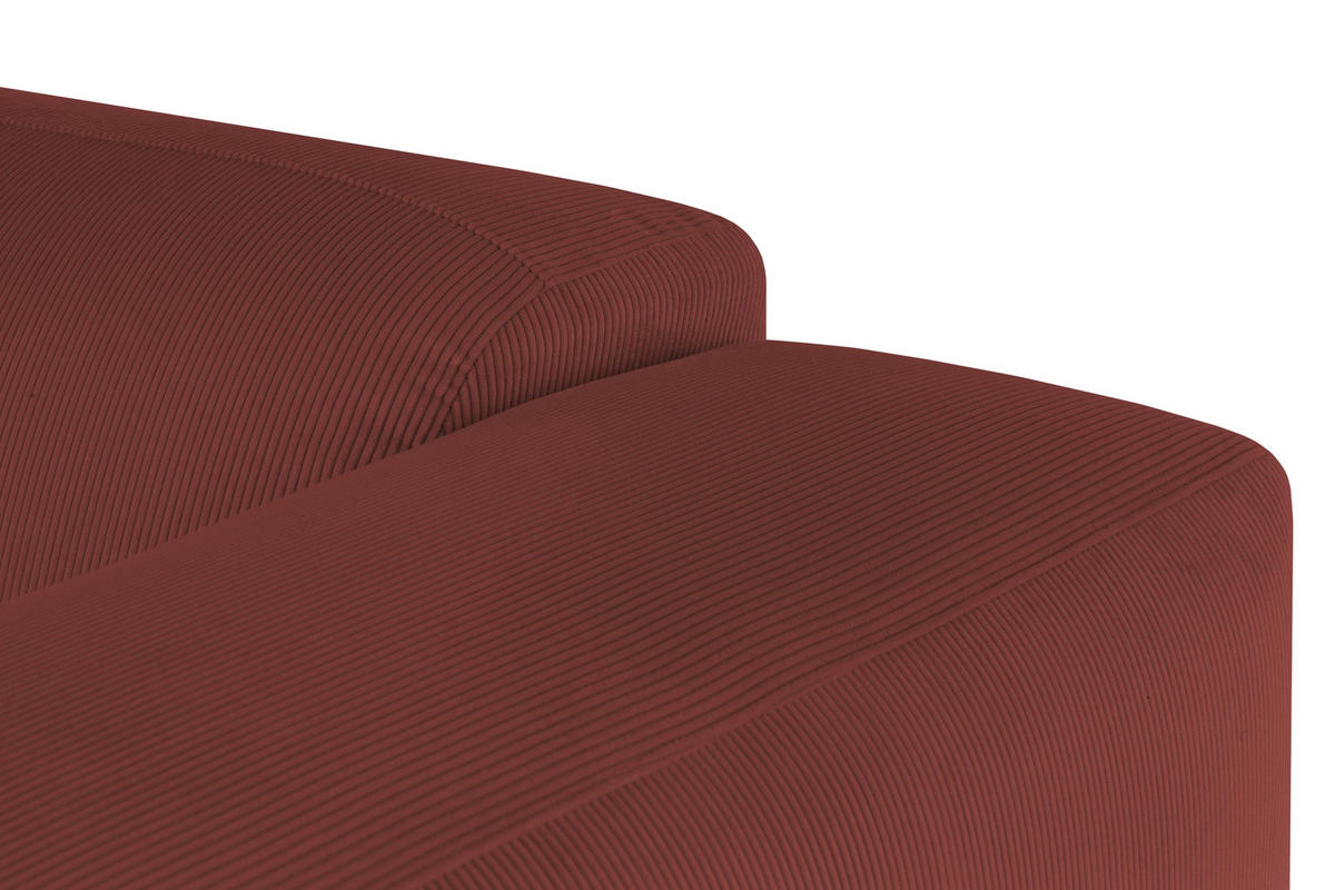 ECKSOFA HANNAH Rot Cord  - Rot/Schwarz, Design, Kunststoff/Textil (200/304cm) - MID.YOU