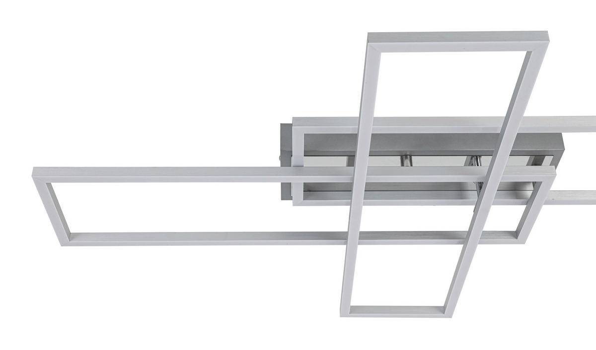 STROPNÍ LED SVÍTIDLO, 82,5/55/8 cm - barvy stříbra/barvy chromu, Basics, kov/plast (82,5/55/8cm) - Novel
