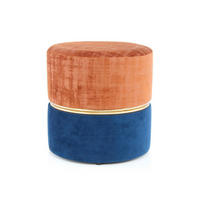 TABURET, kov, plast, textil, 40/40/40 cm - terracotta/barvy zlata, Basics, kov/textil (40/40/40cm)