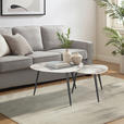 COUCHTISCHSET Freiform Schwarz, Weiß  - Schwarz/Weiß, Basics, Keramik/Metall (84/45,5/77cm) - Xora