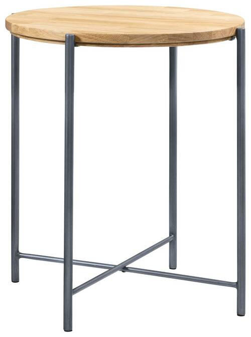 NACHTTISCH 48/52/48 cm in massiv Eiche Anthrazit, Eichefarben - Eichefarben/Anthrazit, Design, Holz/Metall (48/52/48cm) - Hasena